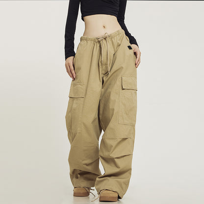 Retro Multi Pocket Khaki Cargo Pants For Men And Women