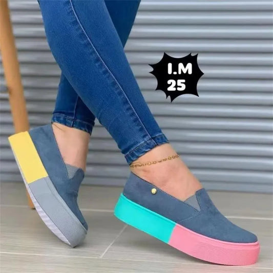 Women's  Toe Slip on Comfortable Thick Sole Sneakers