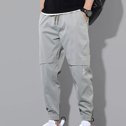 Cargo Trousers Waist Drawstring  Ankle-banded High Quality