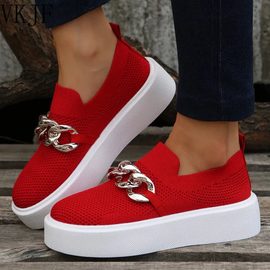 Women Casual Metal Chain Loafers